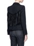 Back View - Click To Enlarge - BLAZÉ MILANO - 'Woodland' faux leather fringe felted wool blazer