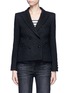 Main View - Click To Enlarge - BLAZÉ MILANO - 'Woodland' faux leather fringe felted wool blazer