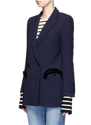 Front View - Click To Enlarge - BLAZÉ MILANO - 'Everyday Resolute' velvet trim wool blazer