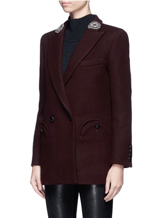 Front View - Click To Enlarge - BLAZÉ MILANO - 'Woodland' embellished lapel felted wool blazer