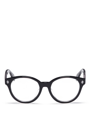 Main View - Click To Enlarge - ALEXANDER MCQUEEN - Floating skull stud acetate round optical glasses