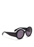 Figure View - Click To Enlarge - ALEXANDER MCQUEEN - Round acetate thick rim sunglasses