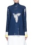 Main View - Click To Enlarge - EMILIO PUCCI - Stripe cady cuff sequin crepe top