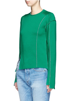 Front View - Click To Enlarge - PORTS 1961 - Asymmetric patchwork knit sweater
