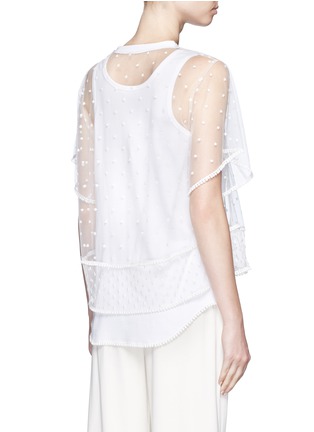 Back View - Click To Enlarge - CHLOÉ - Embroidered dot tulle top and jersey tank