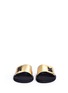 Front View - Click To Enlarge - MICHAEL KORS - 'MK' logo metallic strap slide sandals