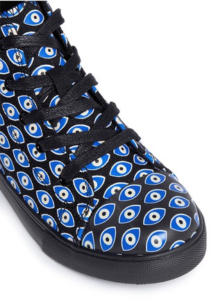 Detail View - Click To Enlarge - AKID - Anthony Hi' evil eye print canvas kids sneakers