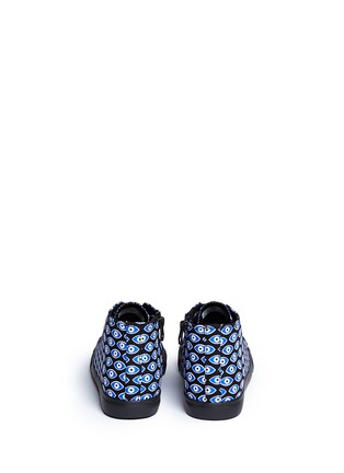 Back View - Click To Enlarge - AKID - Anthony Hi' evil eye print canvas kids sneakers