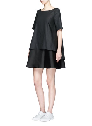 Figure View - Click To Enlarge - PAPER LONDON - 'Emeric' double layer combo A-line dress