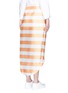Back View - Click To Enlarge - PAPER LONDON - 'Bonpont' side tie stripe gazar wrap skirt