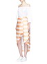 Figure View - Click To Enlarge - PAPER LONDON - 'Bonpont' side tie stripe gazar wrap skirt