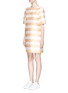 Figure View - Click To Enlarge - PAPER LONDON - 'Derain stripe gazar shift dress
