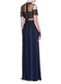 Back View - Click To Enlarge - SELF-PORTRAIT - Balloon sleeve tulle lace pleat maxi dress