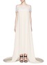 Main View - Click To Enlarge - SELF-PORTRAIT - Guipure lace off-shoulder silk wedding gown