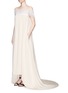 Figure View - Click To Enlarge - SELF-PORTRAIT - Guipure lace off-shoulder silk wedding gown