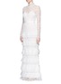 Front View - Click To Enlarge - SELF-PORTRAIT - 'Primrose' organza frill tier lace wedding gown