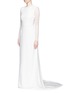 Front View - Click To Enlarge - SELF-PORTRAIT - 'Eva' backless silk charmeuse lace wedding gown