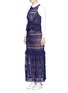 Figure View - Click To Enlarge - SELF-PORTRAIT - Teardrop guipure lace peplum maxi dress