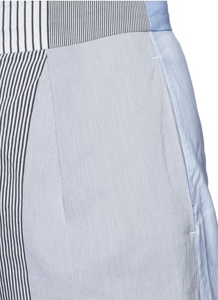 Detail View - Click To Enlarge - PORTS 1961 - Mix patchwork stripe poplin wide leg pants