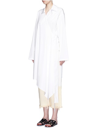 Front View - Click To Enlarge - PORTS 1961 - Sash waist cotton poplin coat