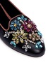 Detail View - Click To Enlarge - - - Crystal vamp leather slip-ons