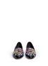 Front View - Click To Enlarge - - - Crystal vamp leather slip-ons