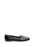 Main View - Click To Enlarge - - - Crystal vamp leather slip-ons