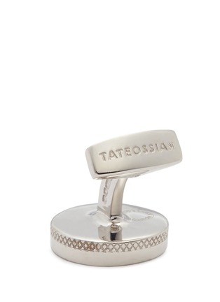 Detail View - Click To Enlarge - TATEOSSIAN - 'Bamboo Round' gemstone mosaic inlay sterling silver cufflinks