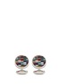 Main View - Click To Enlarge - TATEOSSIAN - 'Bamboo Round' gemstone mosaic inlay sterling silver cufflinks