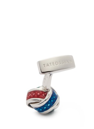 Detail View - Click To Enlarge - TATEOSSIAN - Enamel knot sterling silver cufflinks