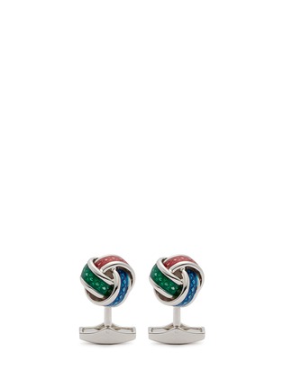 Main View - Click To Enlarge - TATEOSSIAN - Enamel knot sterling silver cufflinks
