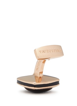 Detail View - Click To Enlarge - TATEOSSIAN - Onyx rose gold plated sterling silver cufflinks