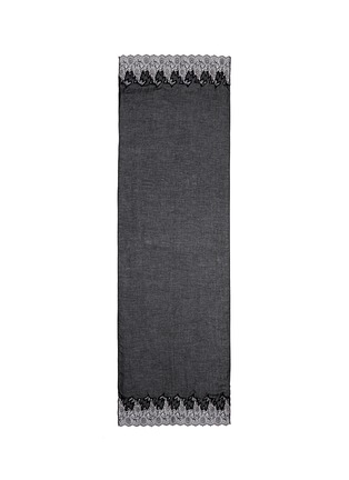 Main View - Click To Enlarge - VALENTINO GARAVANI - Floral lace trim modal-cashmere scarf