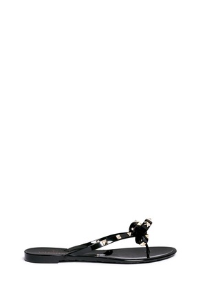 Main View - Click To Enlarge - VALENTINO GARAVANI - 'Rockstud' bow flat jelly sandals
