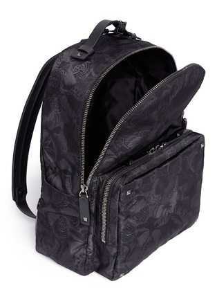 Detail View - Click To Enlarge - VALENTINO GARAVANI - 'Camubutterfly Noir' nylon backpack