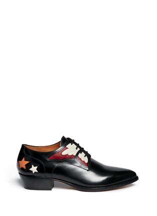 Main View - Click To Enlarge - VALENTINO GARAVANI - Butterfly star embroidery leather derbies
