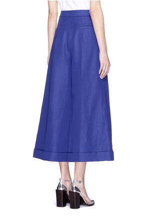 Back View - Click To Enlarge - DELPOZO - Wide leg ramie-cotton twill culottes