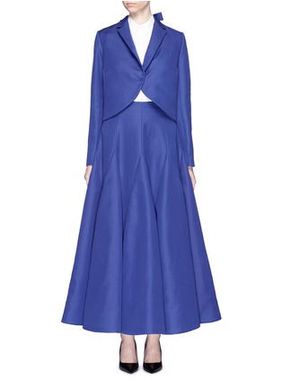 Figure View - Click To Enlarge - DELPOZO - Bow tie back ramie-cotton twill cropped jacket