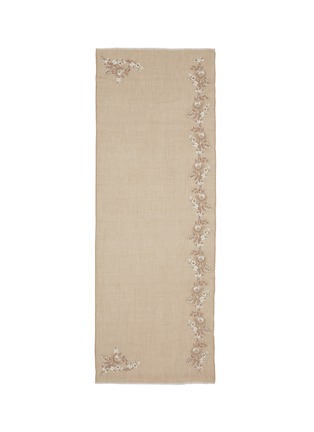 Main View - Click To Enlarge - JANAVI - Floral embroidery cashmere scarf