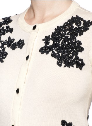 Detail View - Click To Enlarge - ALICE & OLIVIA - 'Cherrie' floral embroidery wool cardigan