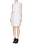 Front View - Click To Enlarge - PROENZA SCHOULER - Layered bodice piqué dress
