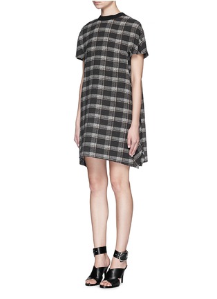 Front View - Click To Enlarge - PROENZA SCHOULER - Plaid check print crepe dress