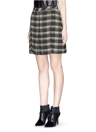 Front View - Click To Enlarge - PROENZA SCHOULER - Plaid check print pleat skirt