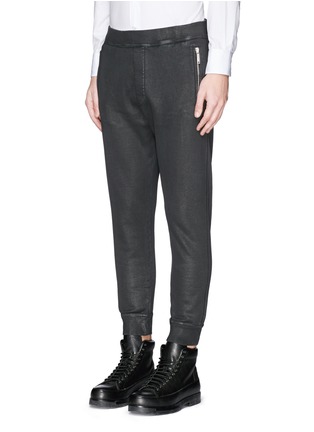 Front View - Click To Enlarge - 71465 - 'Dean' leather effect sweatpants