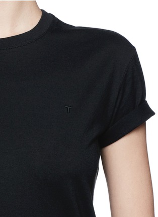 Detail View - Click To Enlarge - T BY ALEXANDER WANG - Roll cuff superfine cotton T-shirt