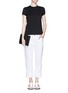 Figure View - Click To Enlarge - T BY ALEXANDER WANG - Roll cuff superfine cotton T-shirt