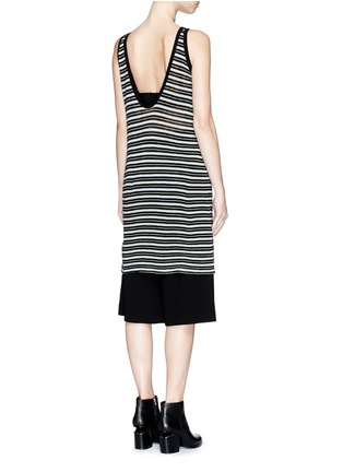 Back View - Click To Enlarge - T BY ALEXANDER WANG - Stripe linen tank dress