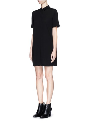 Front View - Click To Enlarge - T BY ALEXANDER WANG - Silk collared shirt dress
