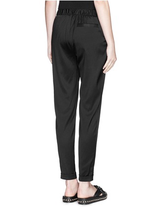 Back View - Click To Enlarge - T BY ALEXANDER WANG - Stretch silk blend twill track pants