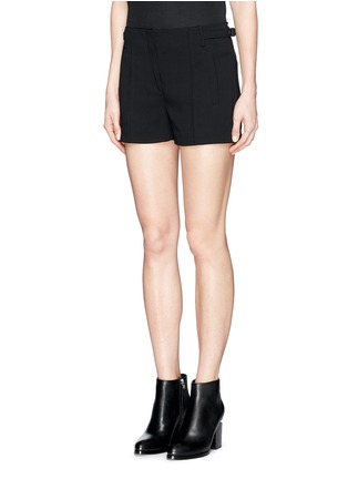 Front View - Click To Enlarge - T BY ALEXANDER WANG - Waist tab crepe shorts